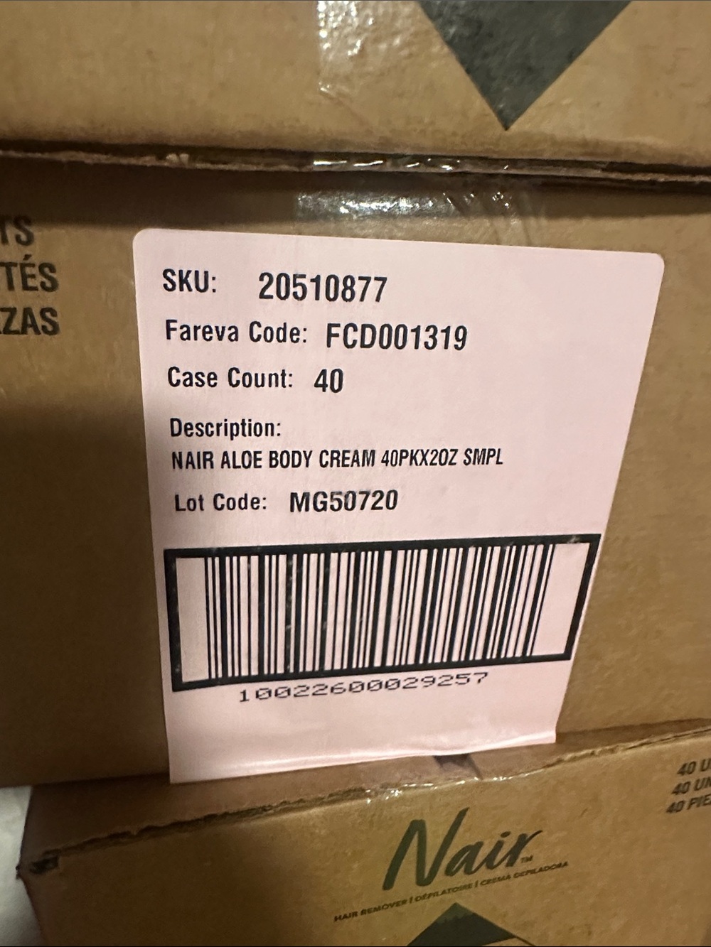 Nair Aloe Body Cream Case - case of 40